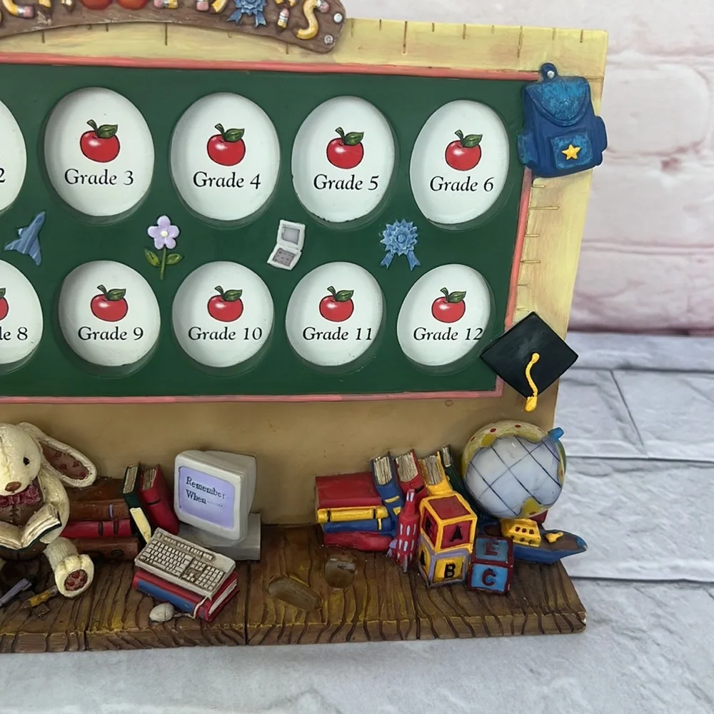 Vintage SCHOOL DAYS picture frame ceramic grades 1-12 picture display!